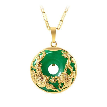 Auspicious Dragon & Phoenix Jade Necklace-Your Soul Place